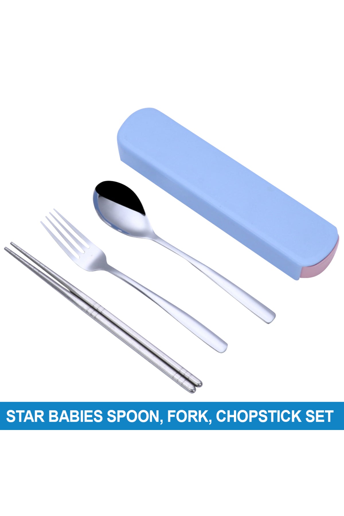 Star Babies - Spoon, Fork & Chopsticks Set - Blue