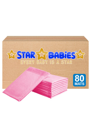 Star Babies - Disposable Changing Mats Pack of 80 - Pink