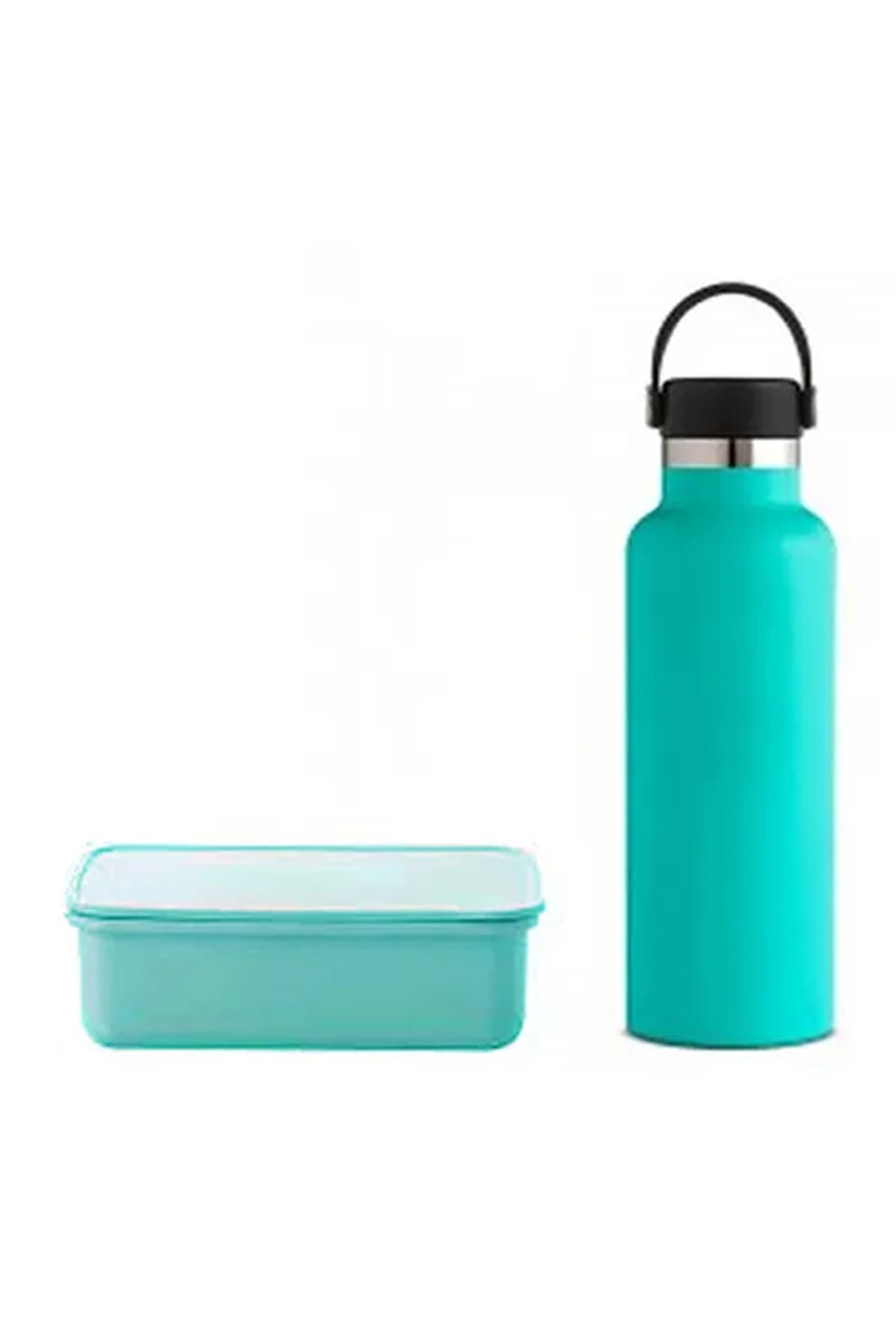 Star Babies - Eco Friendly Lunch Box With fork & Spoon BPA Free, Stainless Steel Water Bottle 600ml - Green