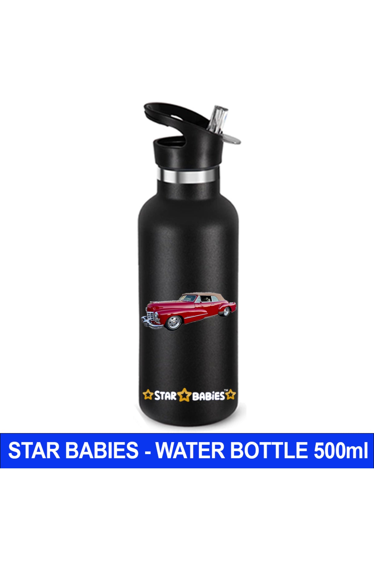 Star Babies - Stainless Steel Water Bottle - Retro Car - 500ml