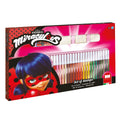 Miraculous Ladybug 36 Felt Tip Pen Art Set with Coloring Book, 3 Stamps & Ink Pad | Kids Coloring & Drawing Kit | Creative Arts & Crafts Supplies for Boys & Girls