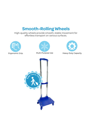 MOON 4-Wheel Trolley for 18 Inch Bags | 360° Spinner Wheels | Foldable Luggage Cart | Heavy Duty Travel Trolley | Smooth Rolling Bag Carrier | Universal Fit