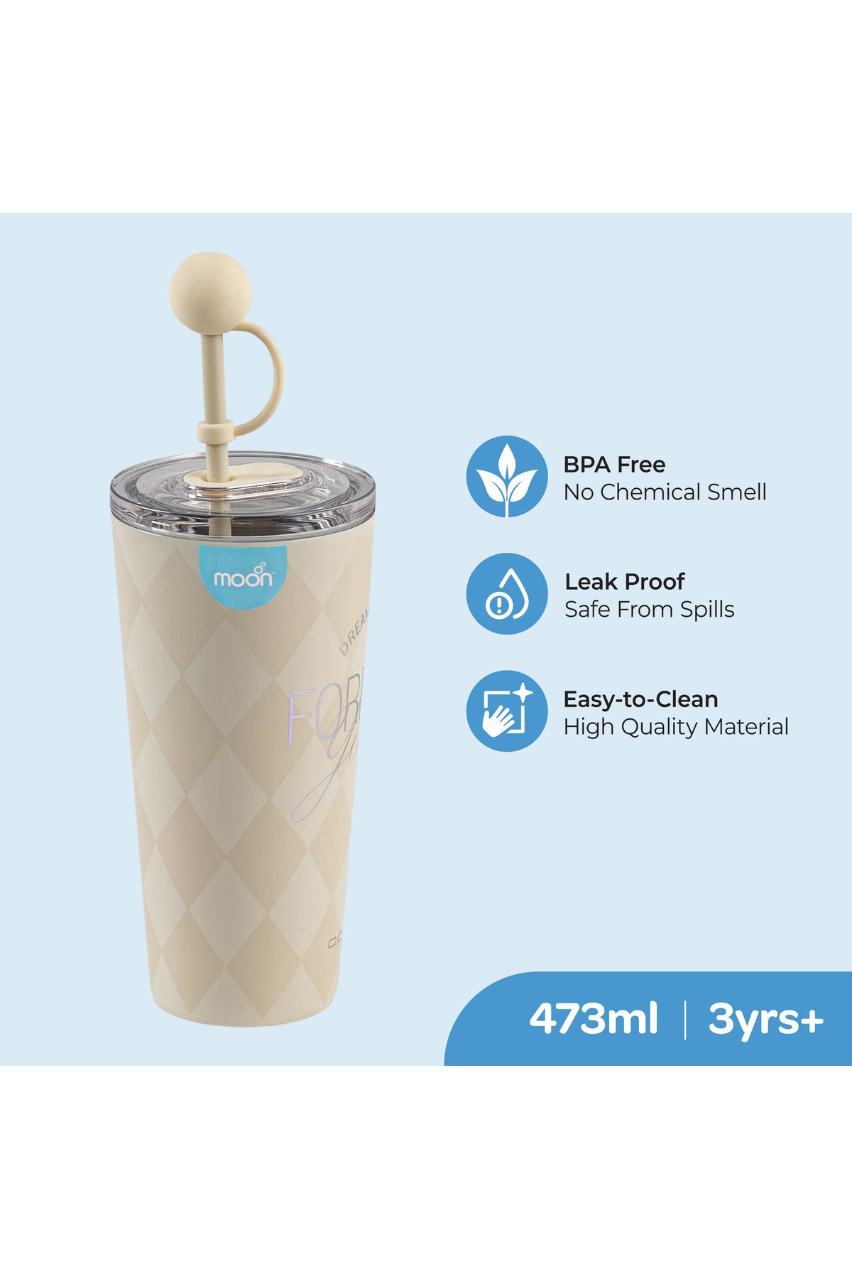 MOON Double Wall Smoothie Cup With Straw
86x86x206mm
473ml / 16oz-White