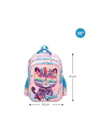 MOON  3 in 1 Kids Backpack  Set   - (16-Inch) Premium Kids School Bag with Lunch Bag & Pencil Case-Cat