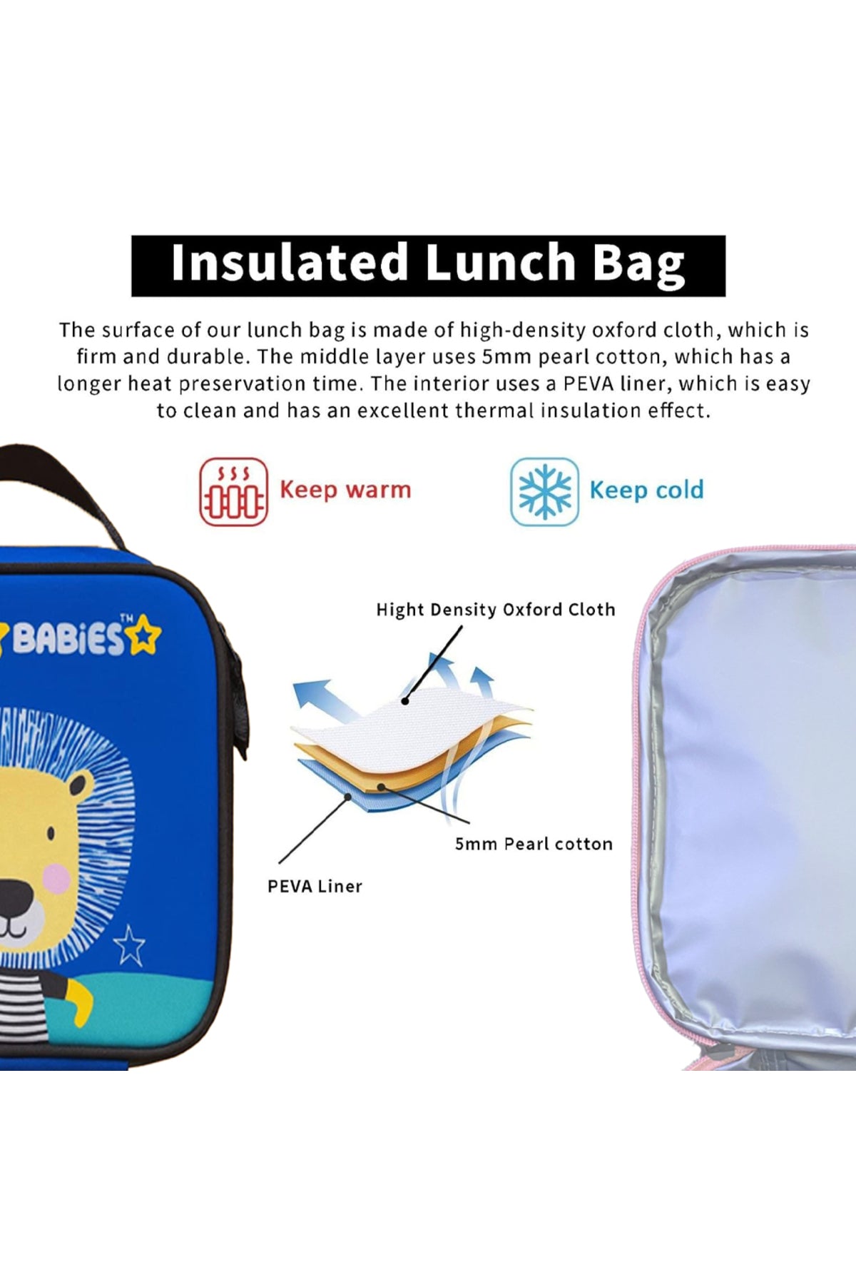 Star Babies - Star Babies Brave Lion Bento Lunch Box with 4 Compartments, BPA Free, Leak-Proof with insulated Lunch Bag