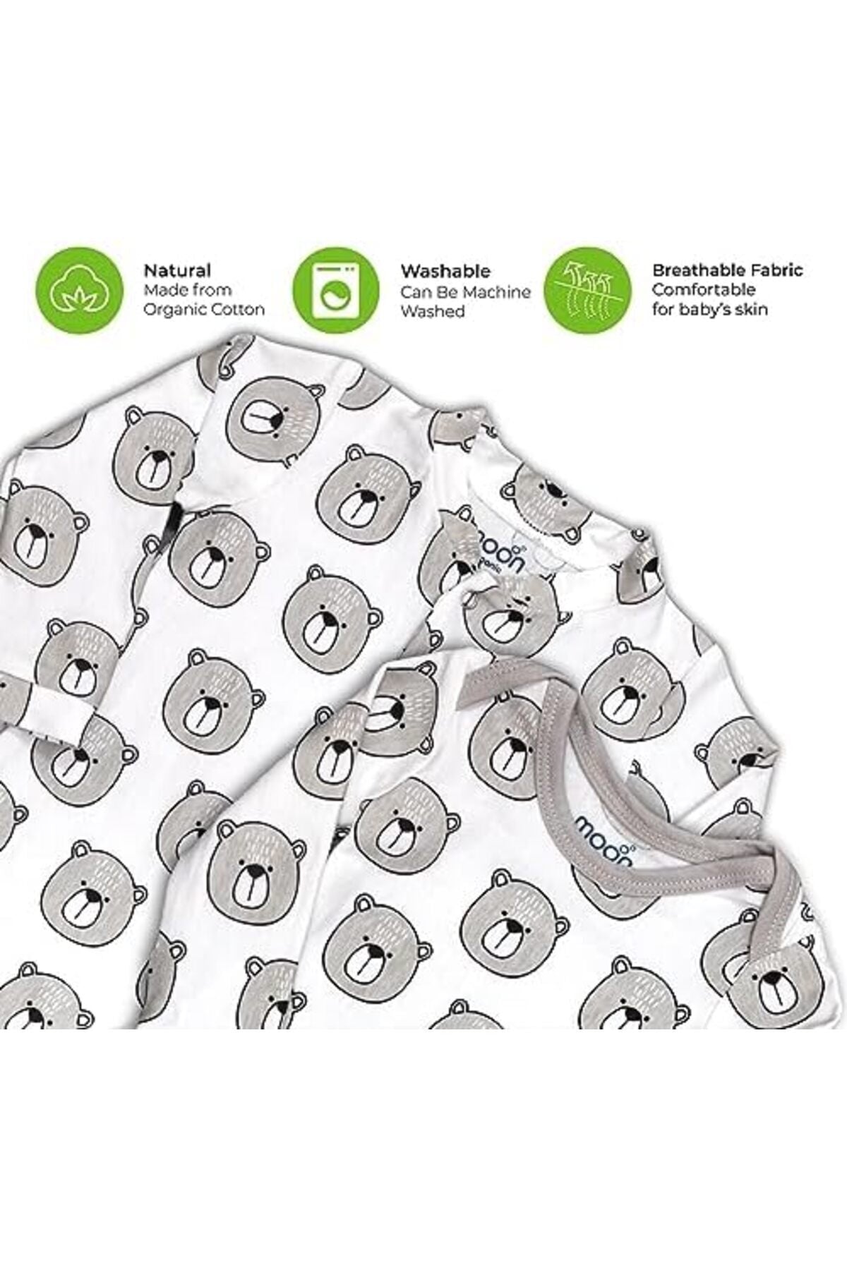 MOON Swaddle Pods with Beanie - Pack of 2, Front Two-Way Zippered -Orange and Forest Print