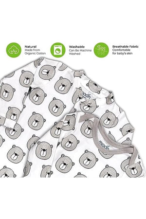 MOON Swaddle Pods with Beanie - Pack of 2, Front Two-Way Zippered -Orange and Forest Print