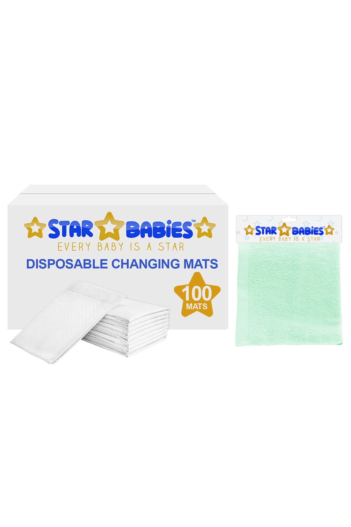 Star Babies - Changing Mats 100pcs + Kids Towel Assorted