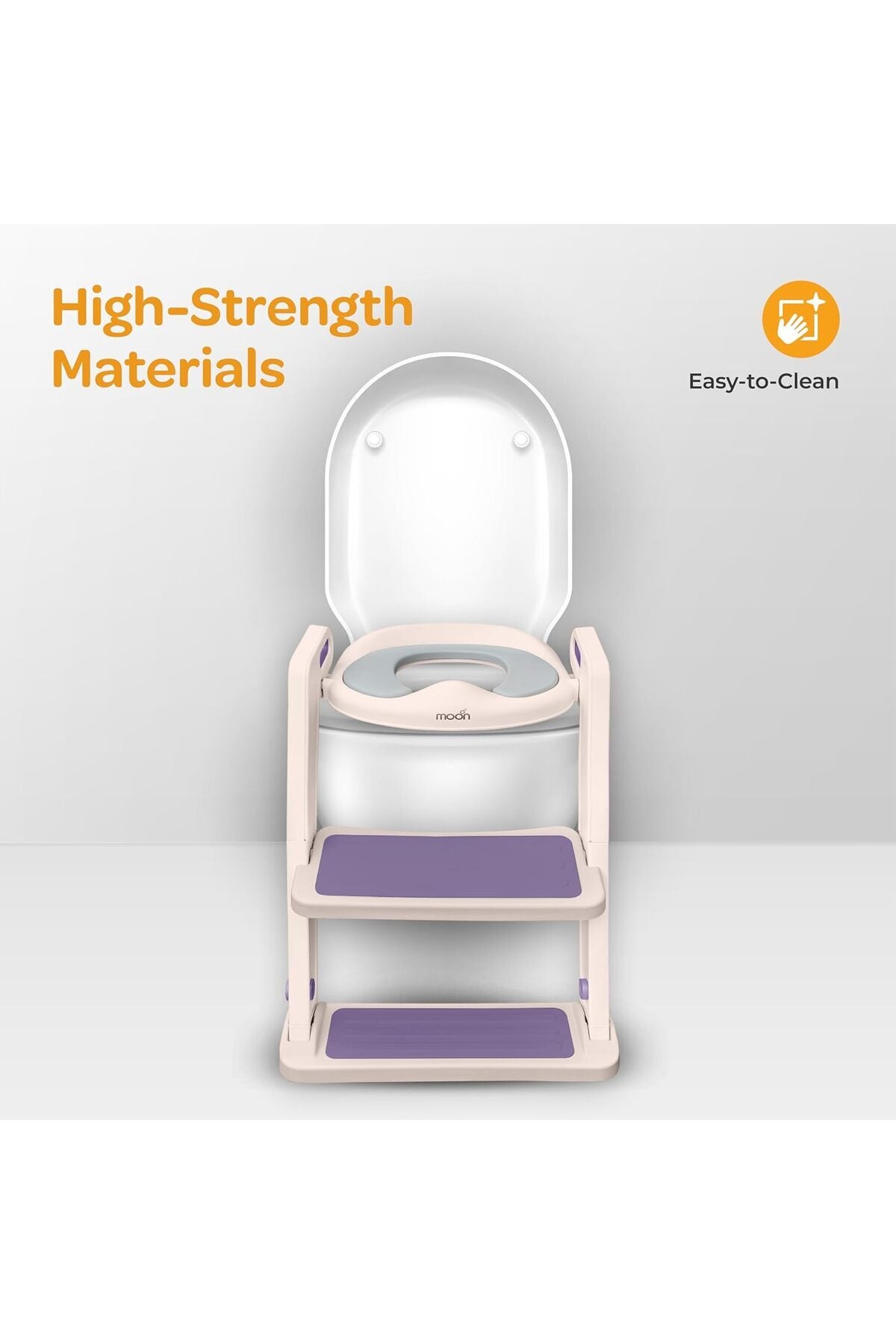 MOON Kids Step Stool Potty Trainer Seat -Pink and Purple