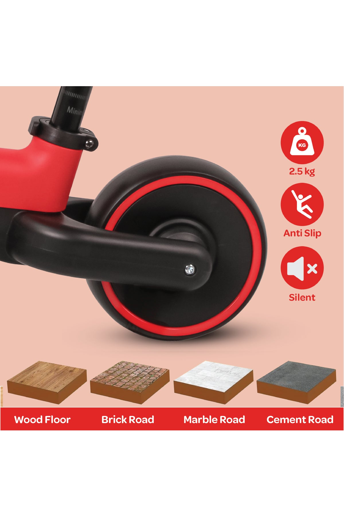 MOON Little Marvel Baby Balance Bikes -Red