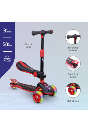 MOON Xplora Baby Scooter with seat- Red