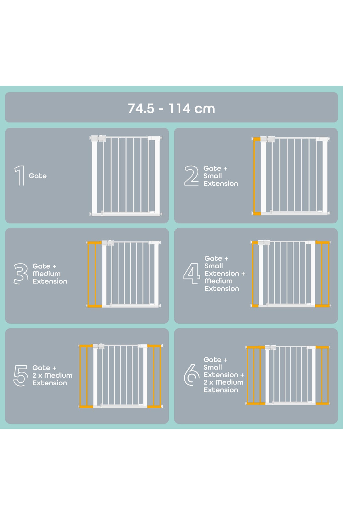 MOON Safety gate  74.5-114 cm