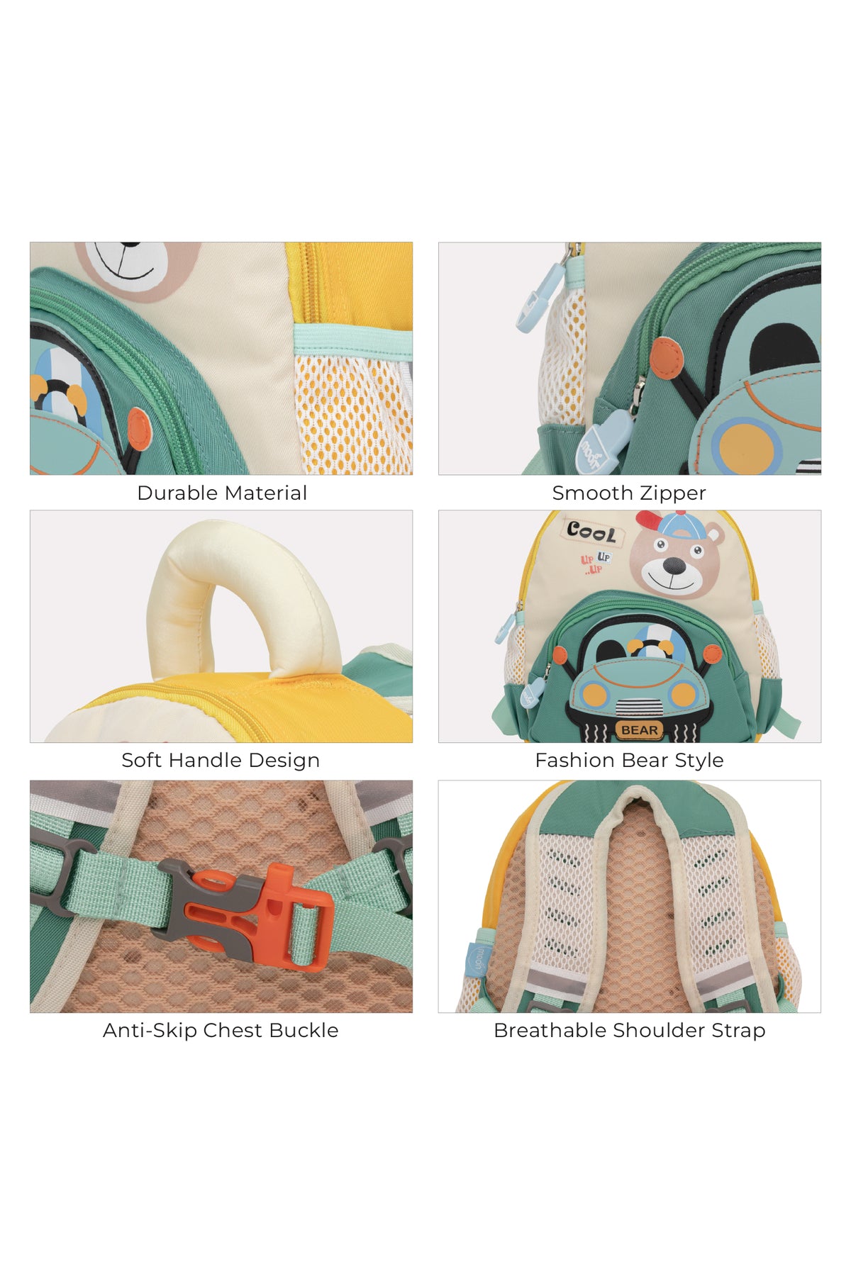 MOON Kids Backpack  – Comfy 3D Design,Padded Straps, Waterproof-Perfect for Preschool, Nursery, Snacks & Lunchbox-Panda