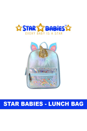 Star Babies - Unicorn School Backpack - Silver & Blue