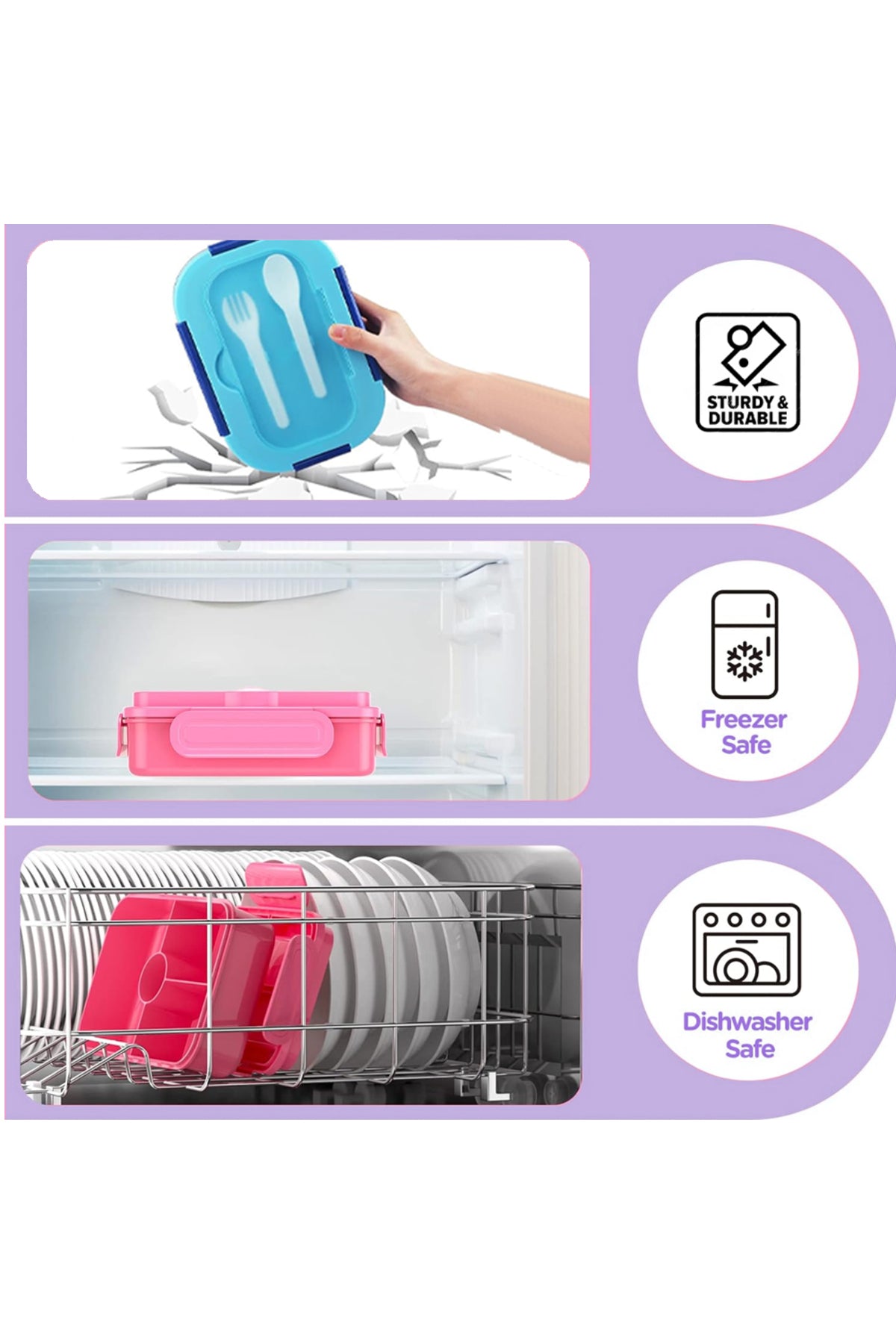Star Babies - Star Babies Brave Lion Bento Lunch Box with 4 Compartments, BPA Free, Leak-Proof with Stainless Steel Food Jar-500 ml