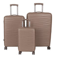 W.O.K 3-Piece Hard Shell Luggage Set – 20", 24", 28" Spinner Trolleys With Number Lock – Coffee