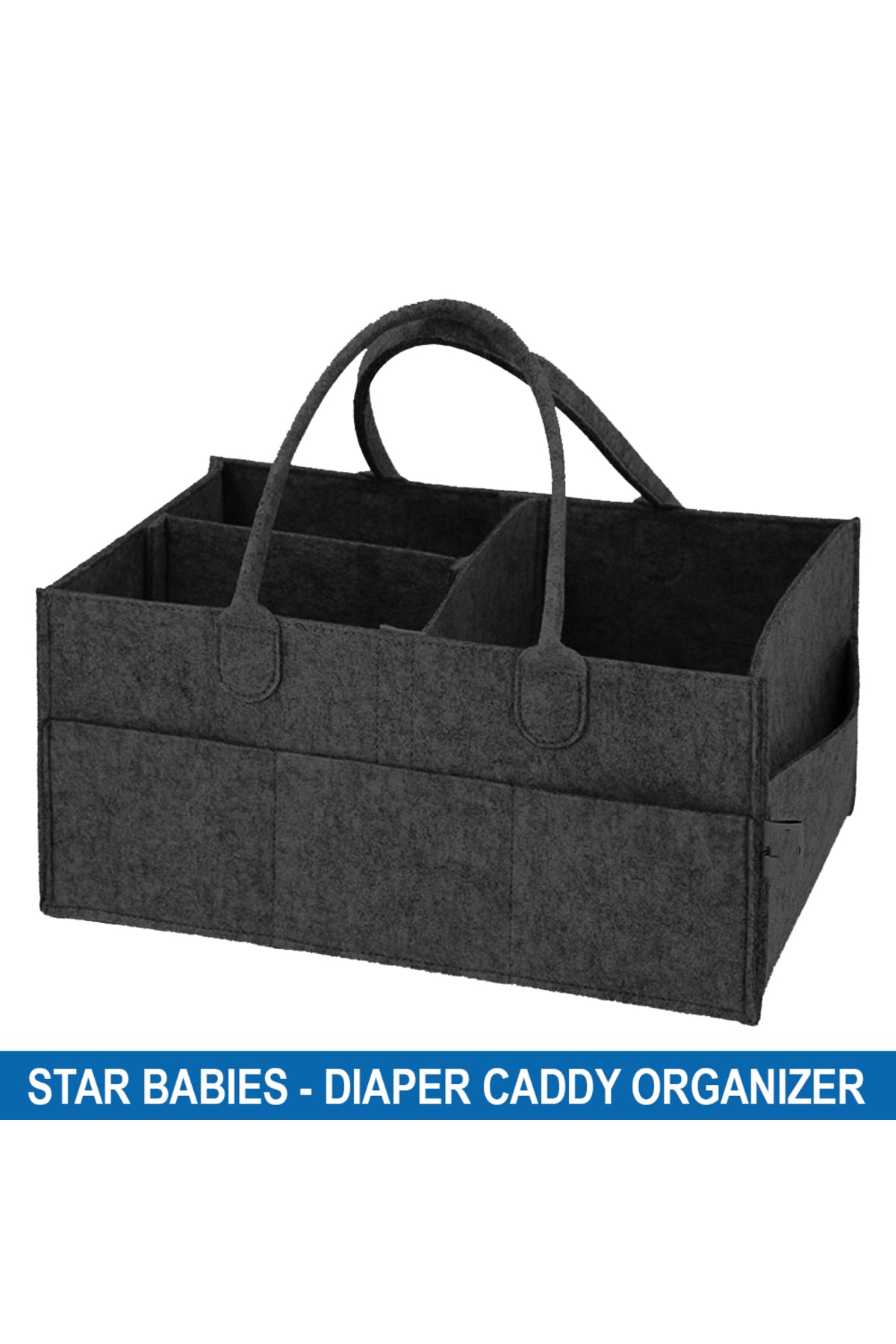 Star Babies Diaper Caddy Organizer - Black