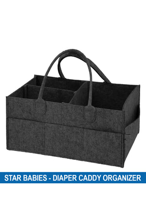 Star Babies Diaper Caddy Organizer - Black