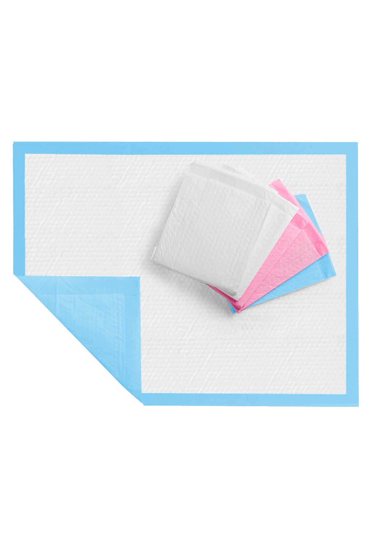 Star Babies Disposable Changing mats (45x60cm) Large, Blue/White/Pink 200pcs - Assorted