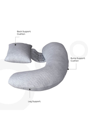 MOON  Bamboo Multi-Position Pregnancy Pillow - Grey