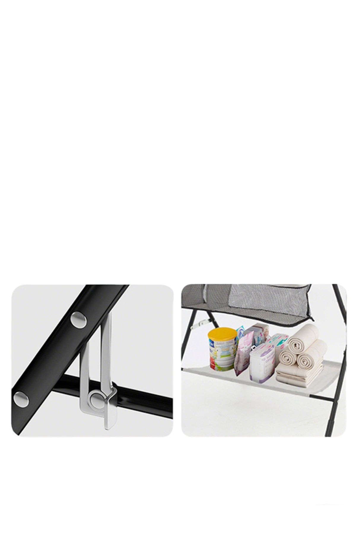 Kikibebe Babycare Diaper Changing Table With Wheels – 5-Level Height Adjustable Infant Care Station With Storage Shelf – Grey