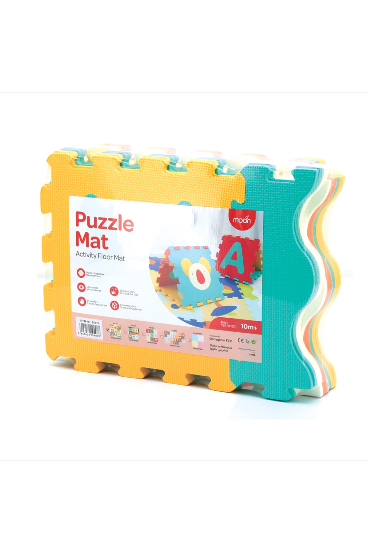 MOON Kids Puzzle Activity Floor Mat - 9PCS  W/BORDERS - ANIMAL WORLD