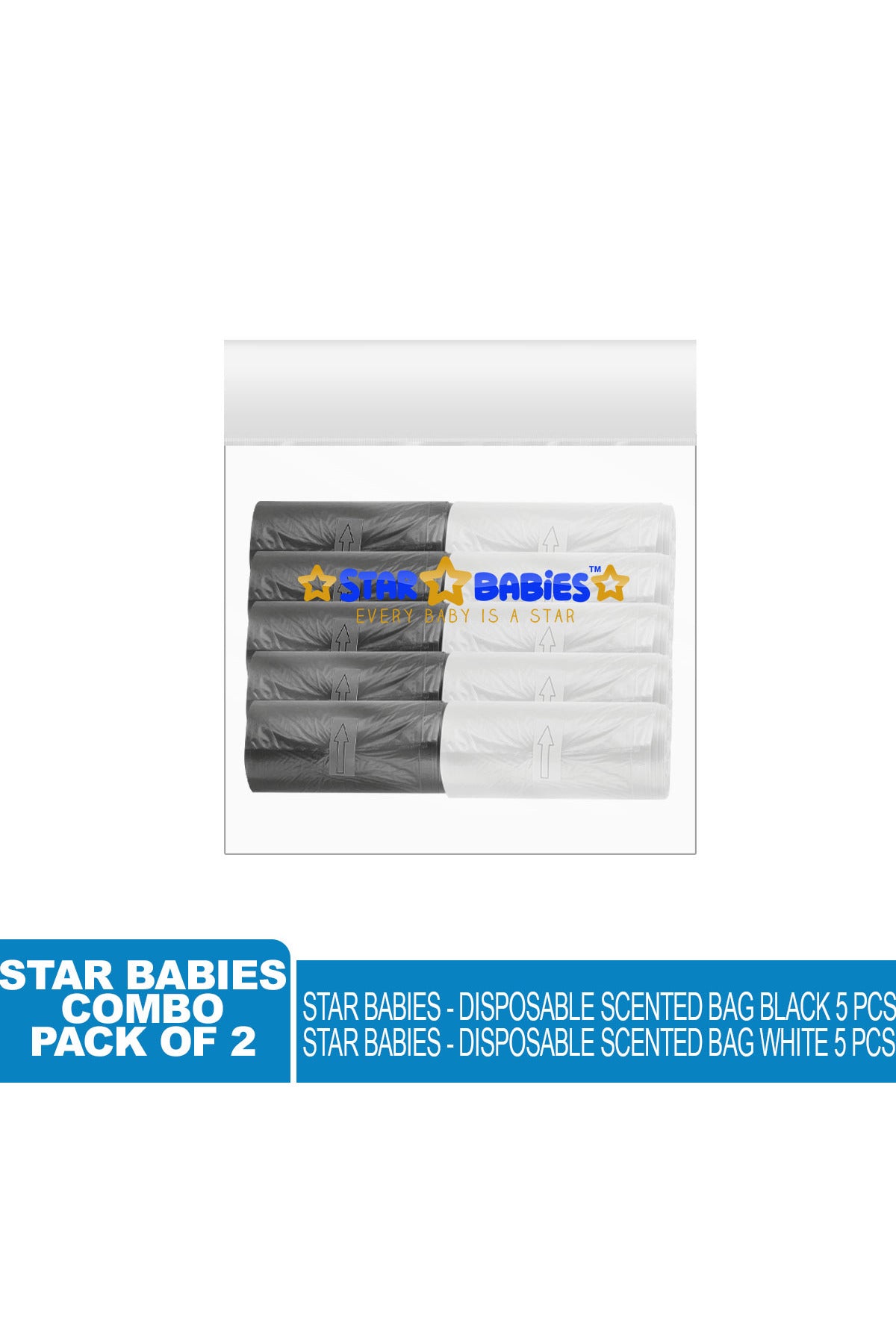 Star Babies Scented Bag Black & White - 10 Pieces
