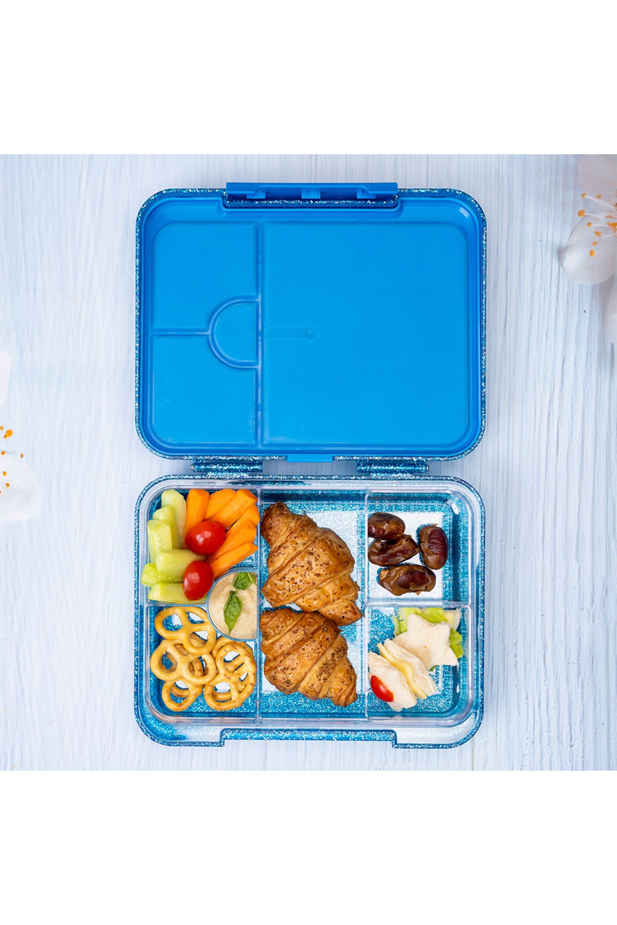 Cocobee 6-Compartment Bento Lunch Box| Leakproof & Lightweight For Kids – Blue