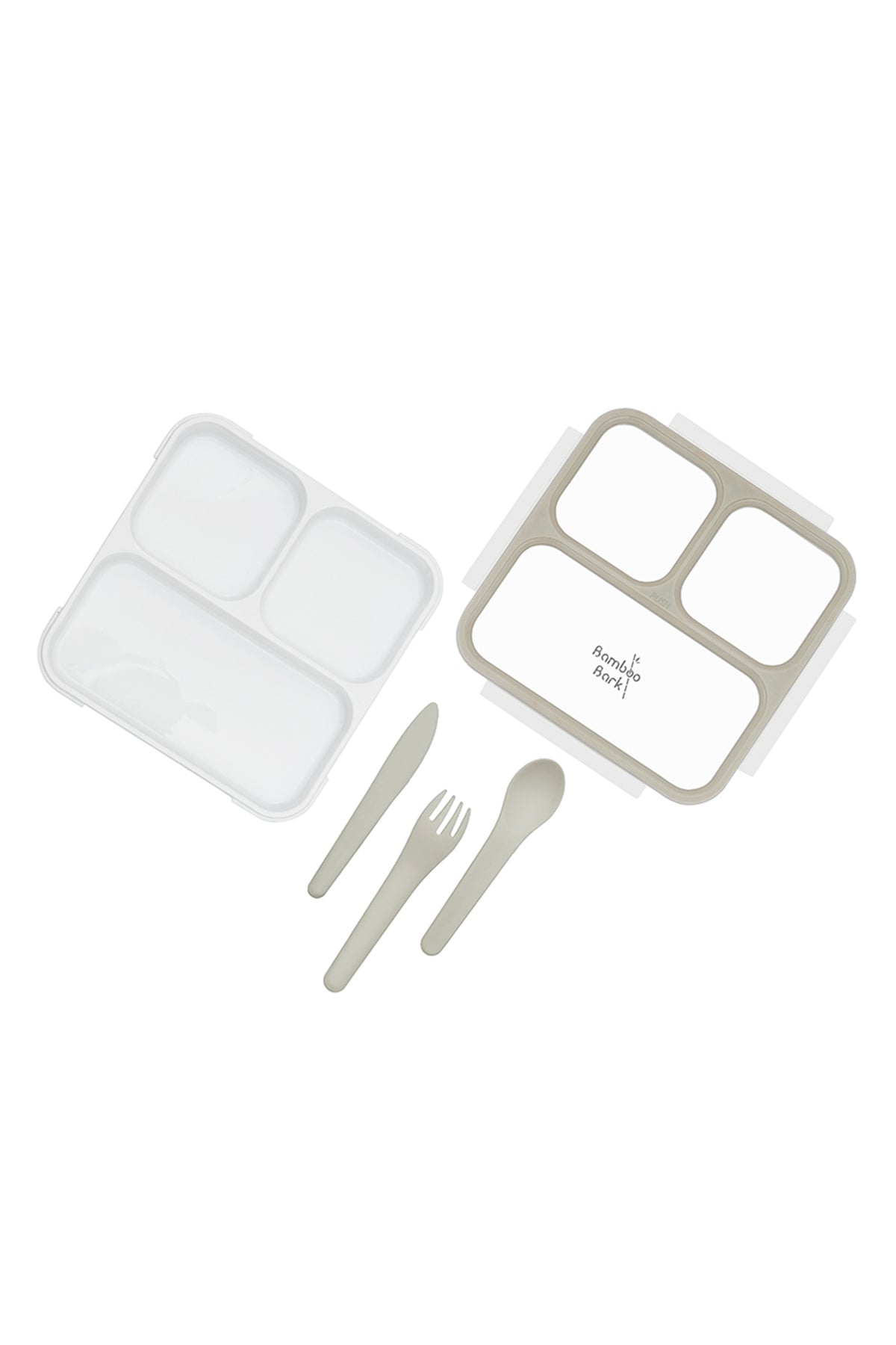 Bamboo Bark childrens kids large lunch box, bento, snack box with compartments for kids school