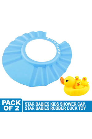 Star Babies - Kids Shower Cap w/ Rubber Duck - 2pcs - Blue