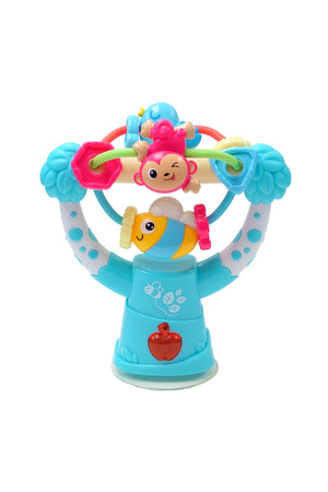 Little Learner Spin N' Discover Highchair Toy - Interactive Spinning Toy with Lights & Music for Babies | Suction Cup for Easy Attachment - Fun & Educational Highchair Toy