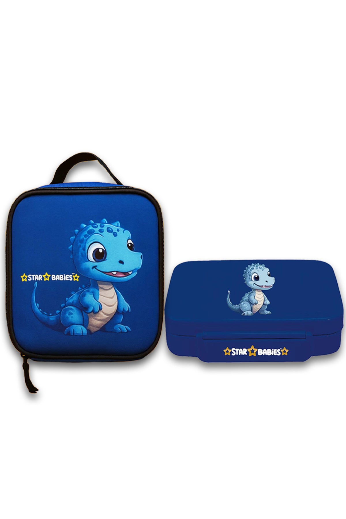 Star Babies - Star Babies Dino Themed Bento Lunch Box with 4 Compartments, BPA Free, Leak-Proof with insulated Lunch Bag