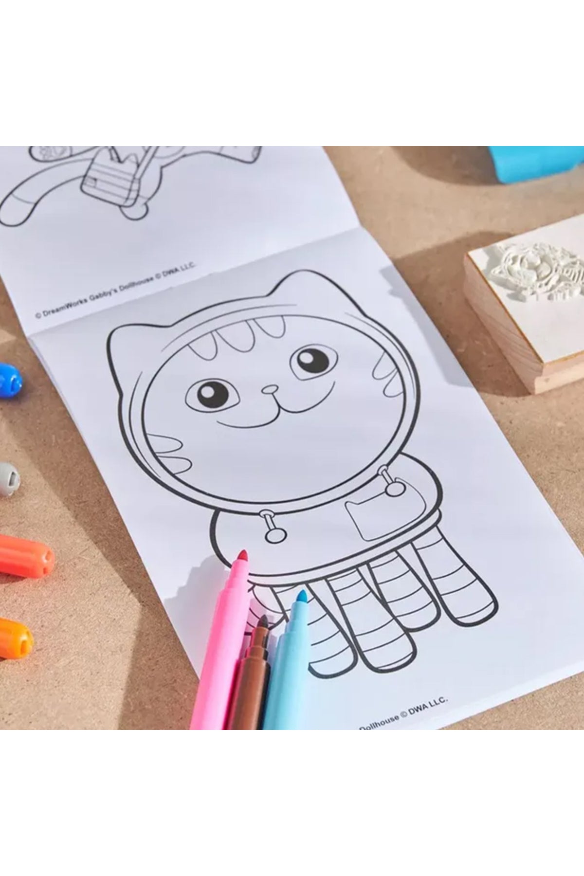 Peppa Pig Felt Tip Pen Set for Kids – 18 Colorful Felt Pens with 2 Stamps & Ink Pad – Creative Drawing & Coloring Set for Children