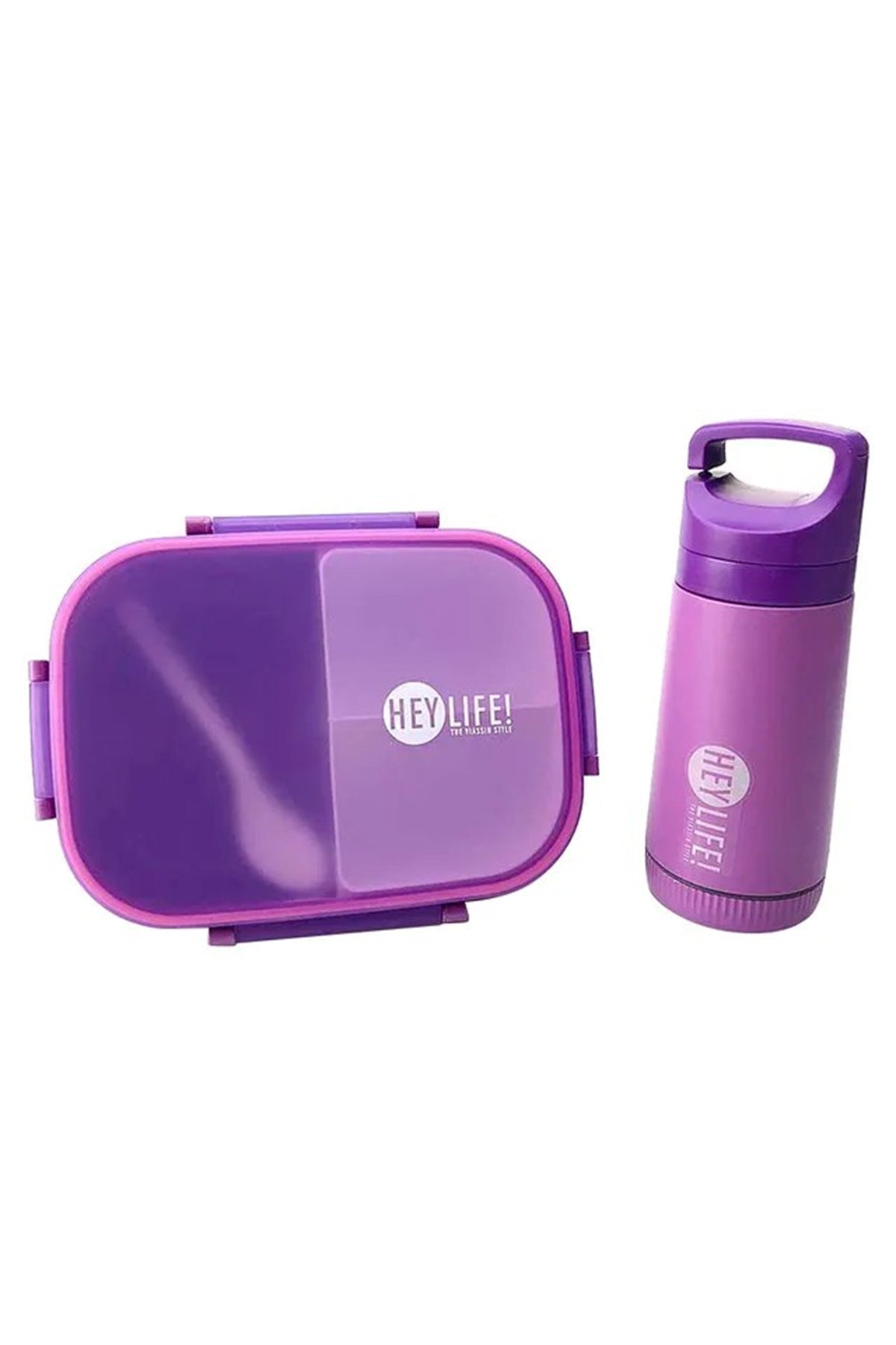 Star Babies - 3 Compartment Lunch Box With Spoon And Water Bottle - Purple