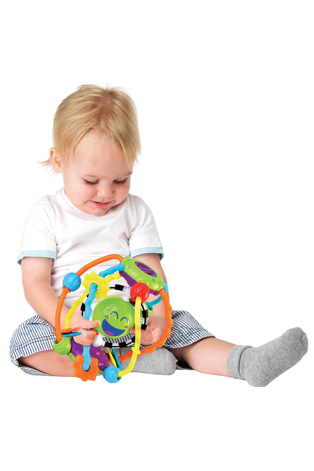 Little Learners Activity Sensory Ball - Spinning Funny Face, Easy-Grasp, Encourages Crawling & Sensory Discovery, 6M+