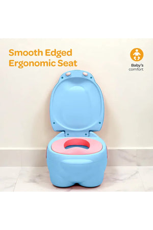 MOON Baby potty Hippo with PU Cushion  - Blue