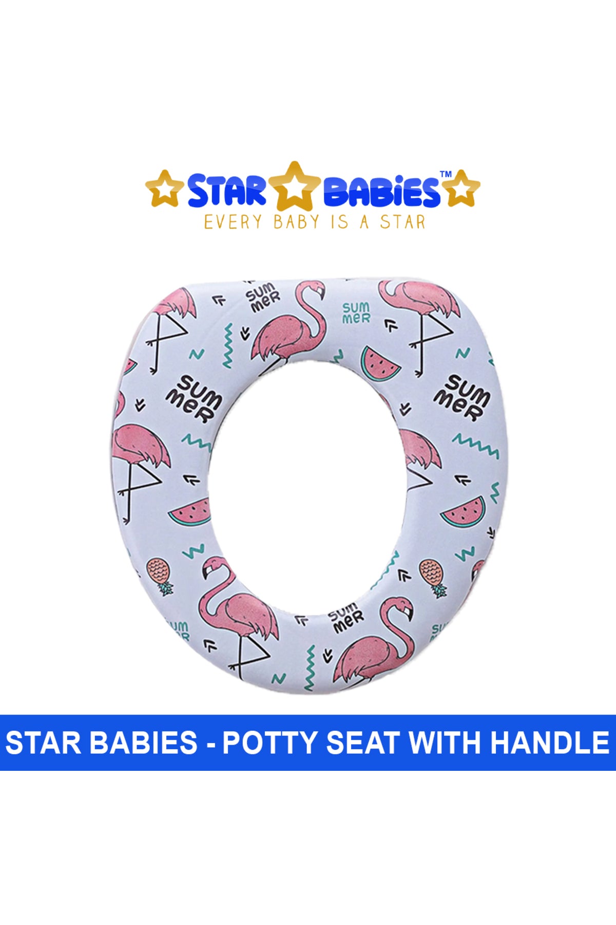 Star Babies - Potty Seat With Handle - Flamingo