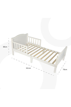 MOON Wooden Toddler Bed(143 x 73 x 60) -White