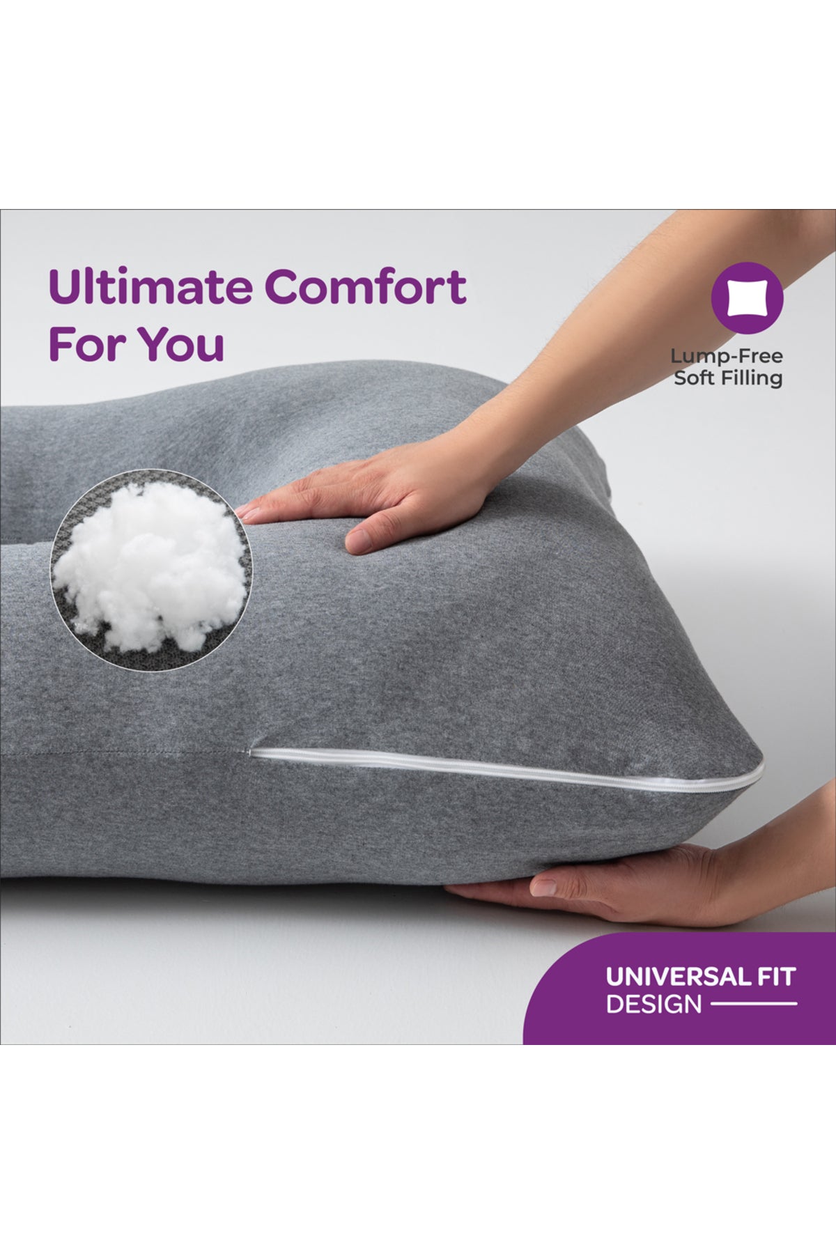 MOON Organic U Shaped Pregnancy Pillow - Grey