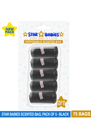 Star Babies - Scented Bag Blister - Pack of 5/75 Bags - Black