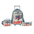 MOON Licensed Paw Patrol Snow Paw  3 in 1 Kids Trolley Set   - (16-Inch) Premium Kids School Bag with Lunch Bag & Pencil Case-Green