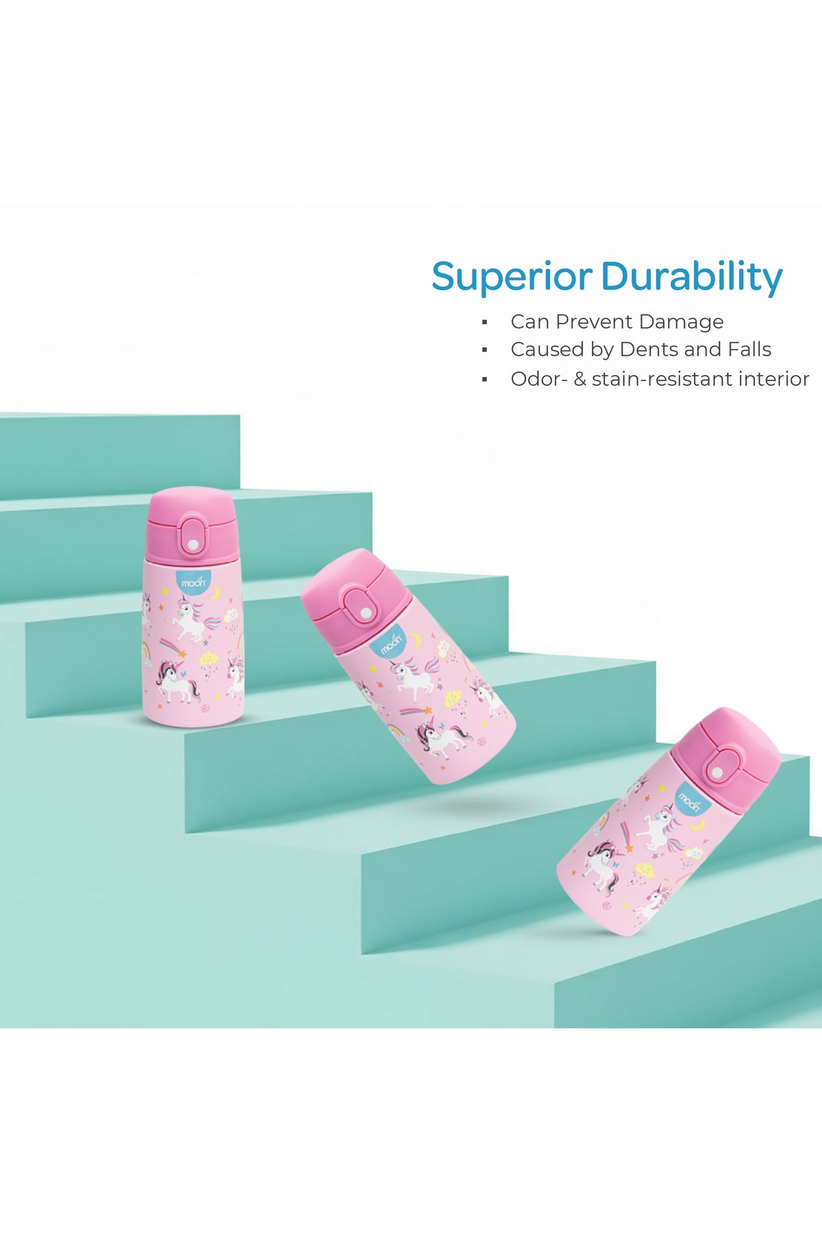 MOON Kids Insulated Water Bottle – BPA Free,Leak Proof Sipper for Toddlers – Eco-Friendly – Stays Cold or Warm for Hours -Unicorn