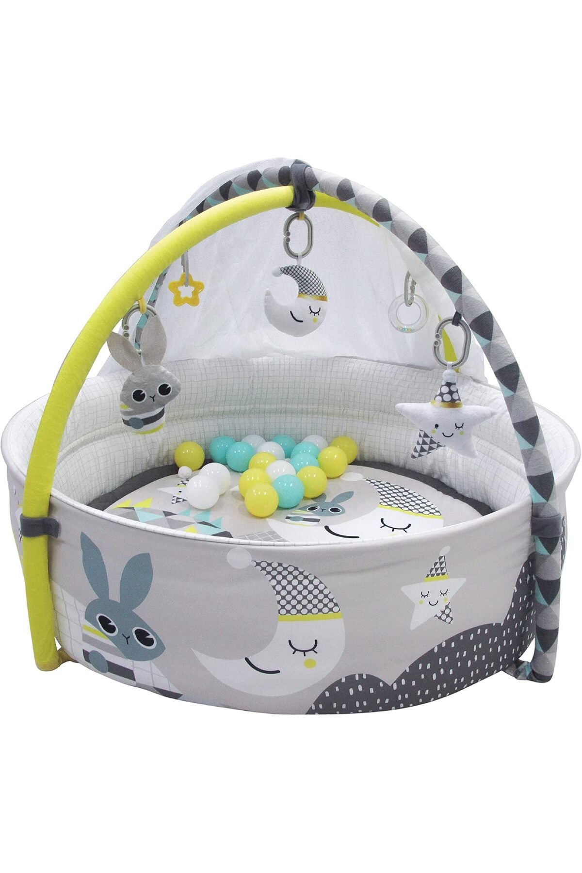 MOON A good night baby pool mat with mosquito net + 20 pcs balls, Om+, Baby playmat & Activity Gym