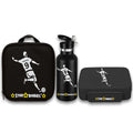 Star Babies - 5 Compartment Lunch Box, Lunch Bag & Stainless Steel Water Bottle Set - Football - 3 Pcs