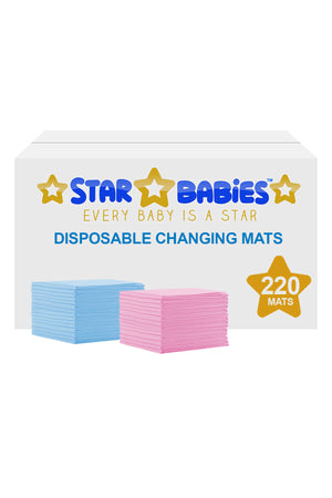 Star Babies - Disposable Changing mats (45x60cm) Large, Pack of 220 Assorted