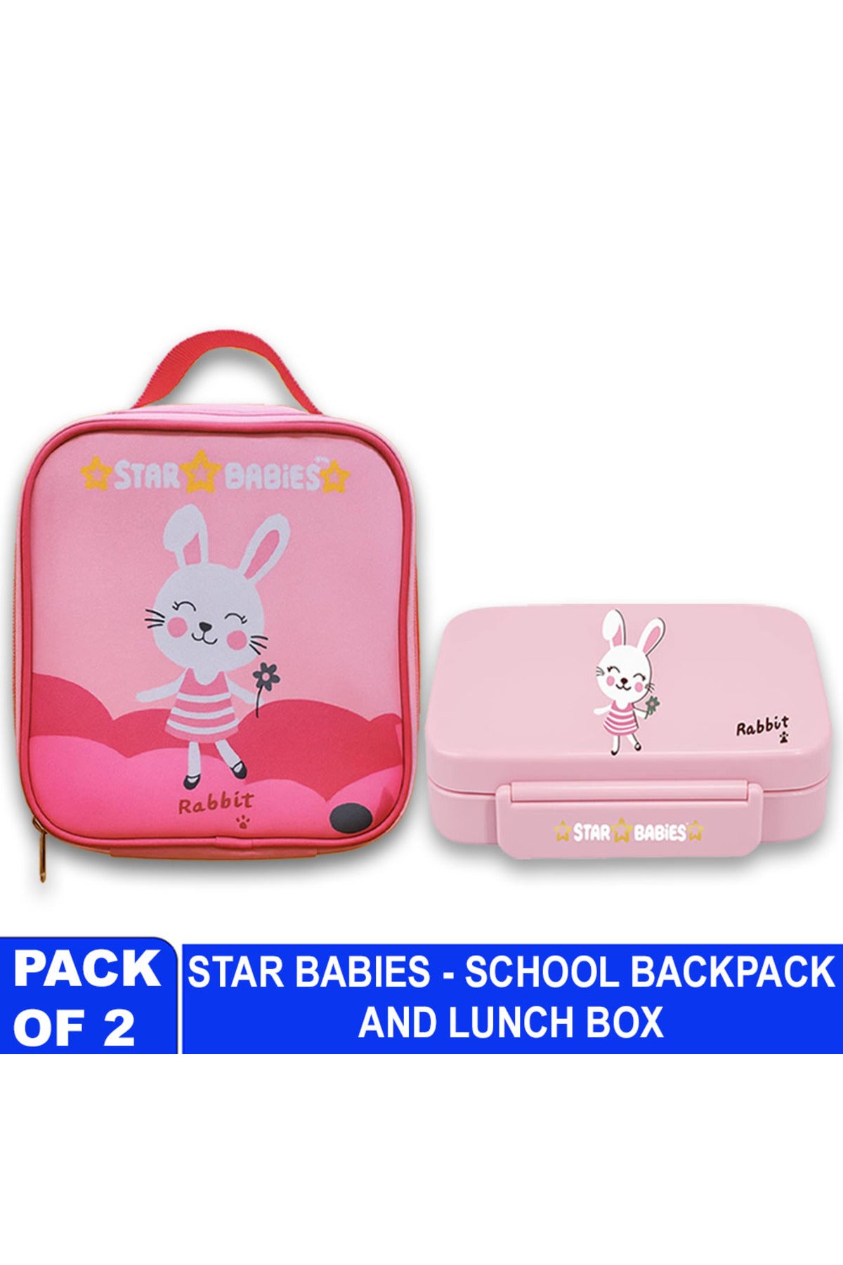 Star Babies - 5C - Pink Rabbit Bento Lunchbox - Insulated Lunch Bag