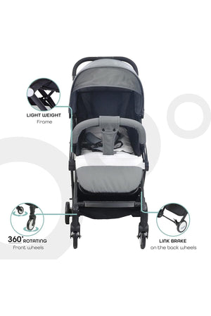 MOON Travel-Lite  - Cabin Stroller,Mid Grey