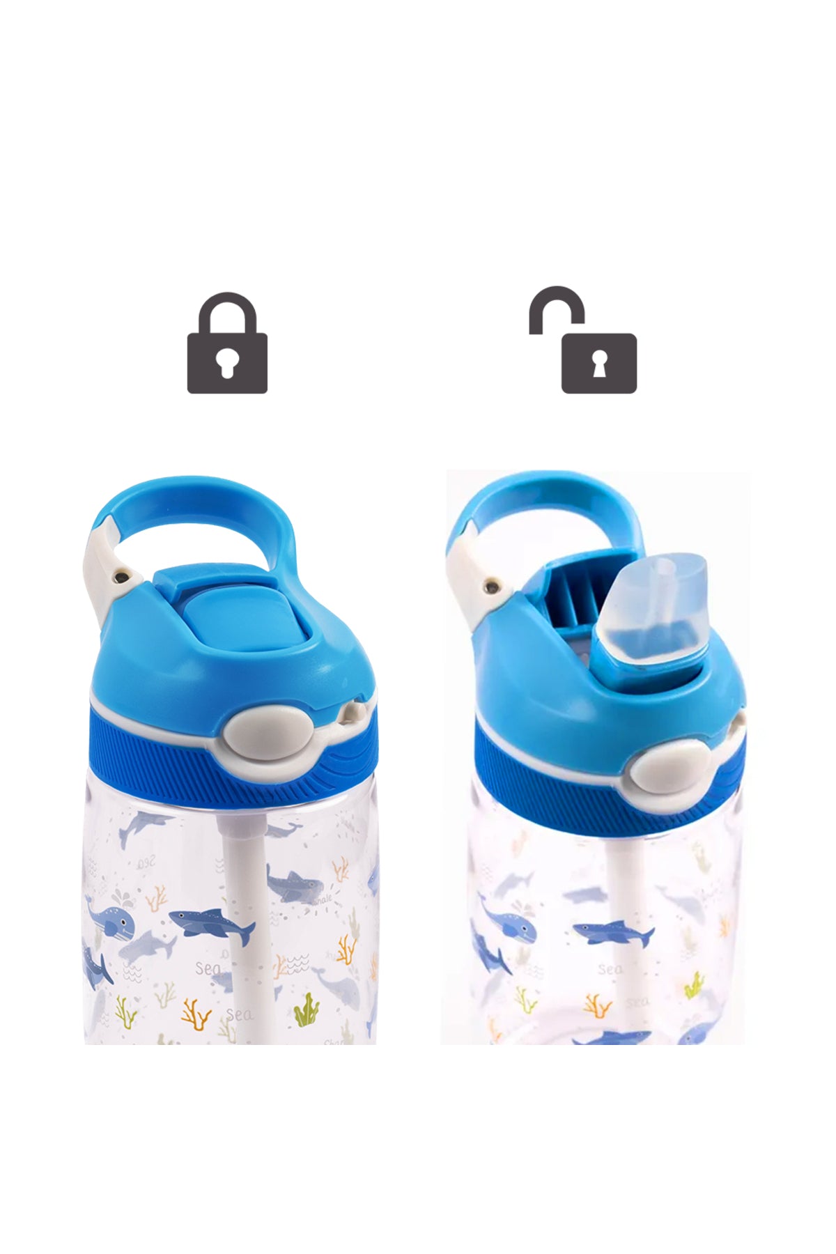 Cocobee-Stylish Astronaut Print Backpack, Adjustable Strap, Secure Zip, 14.9 Inches – Blue +  Pencil Case +   Ocean Tritan Water Bottle 480ml – BPA-Free + Bento Lunch Box 765ml