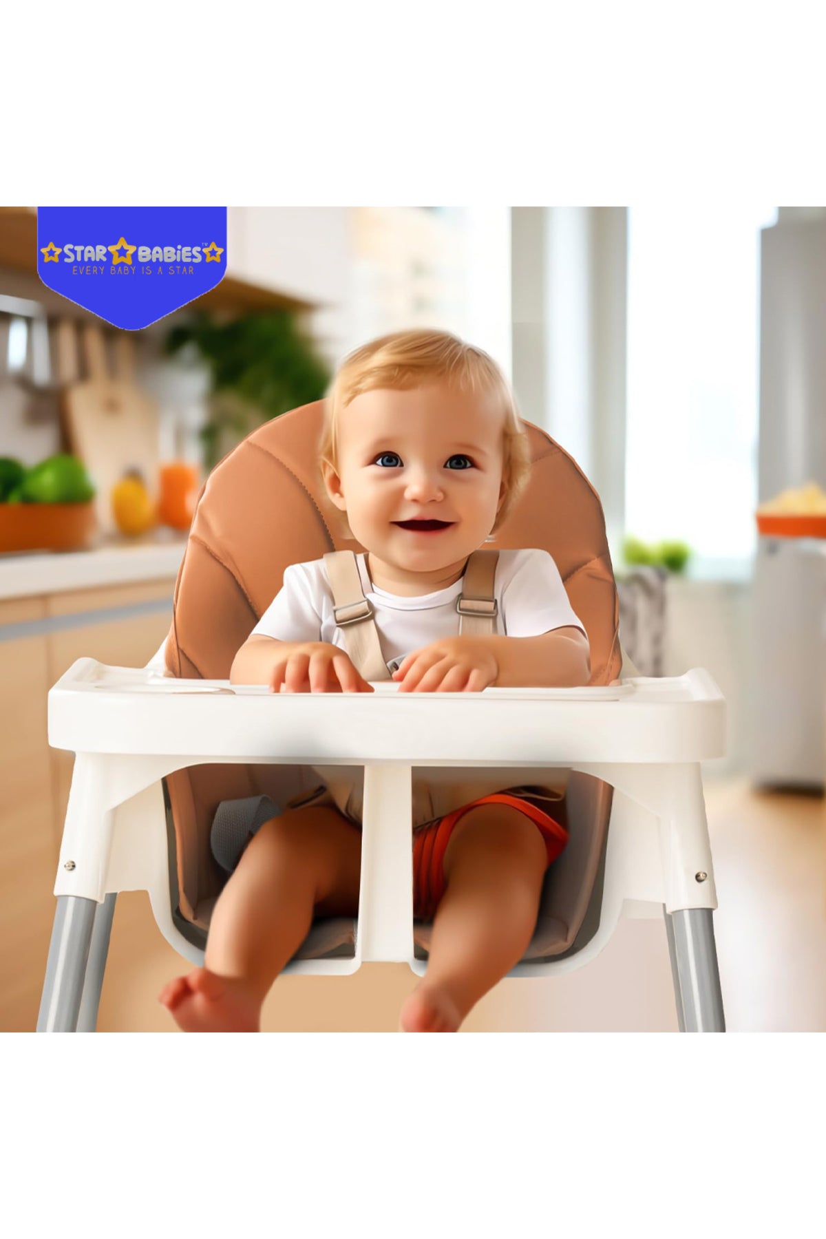 Star Babies - Baby High chair - White Brown