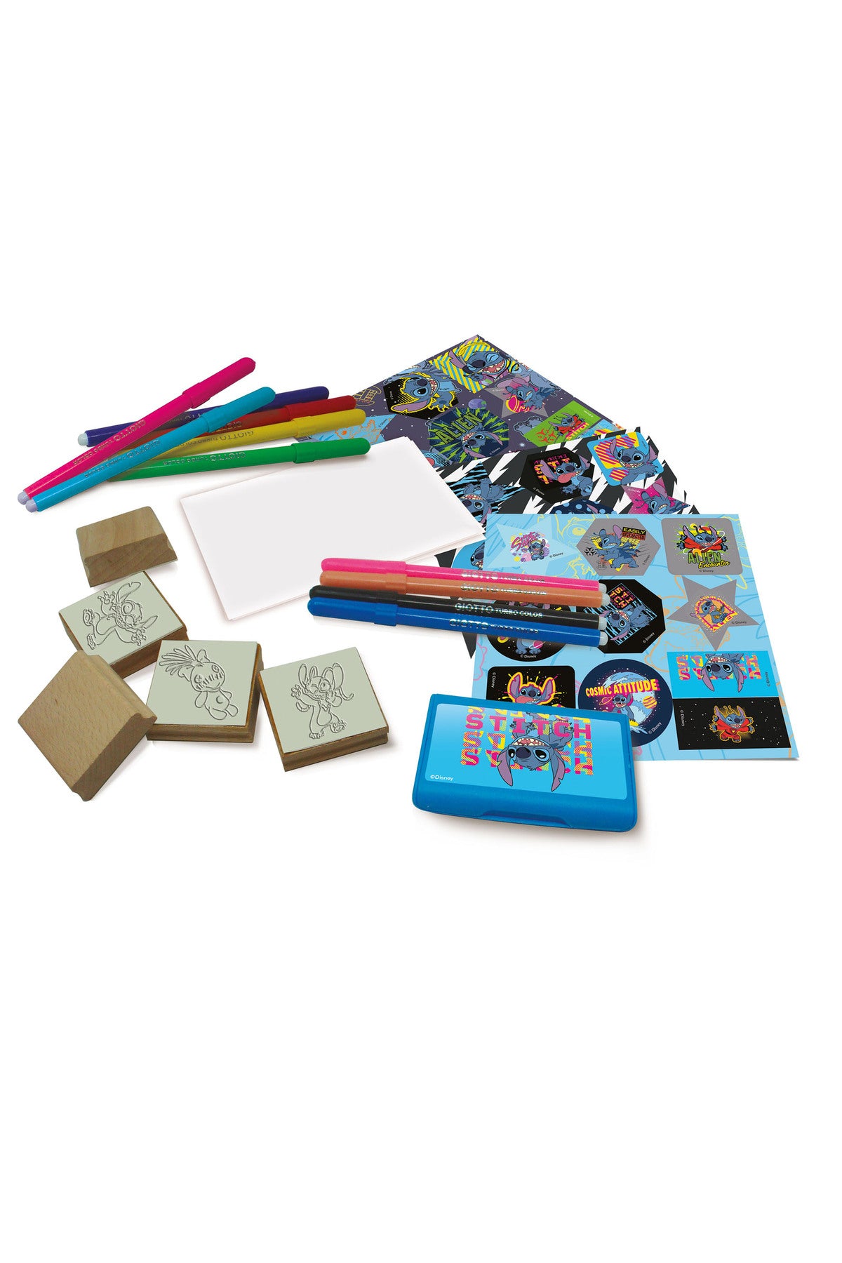 Multiprint Stitch Greeting Card Maker Set – 30 Stickers, 20 Greeting Cards, Stamp Pad, 5 Stampers & 10 Markers – 100% Made in Italy